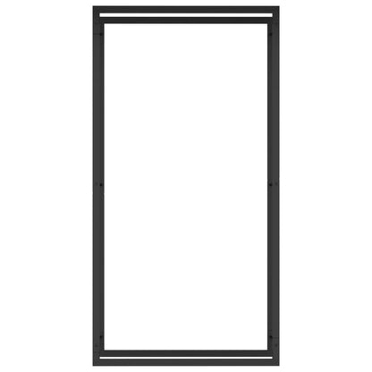 Haardhoutrek Staal Mat 80 x 28 x 154 cm Zwart