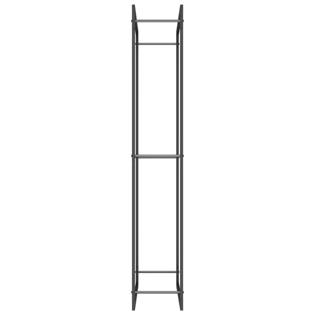 Haardhoutrek Staal Mat 80 x 28 x 154 cm Zwart