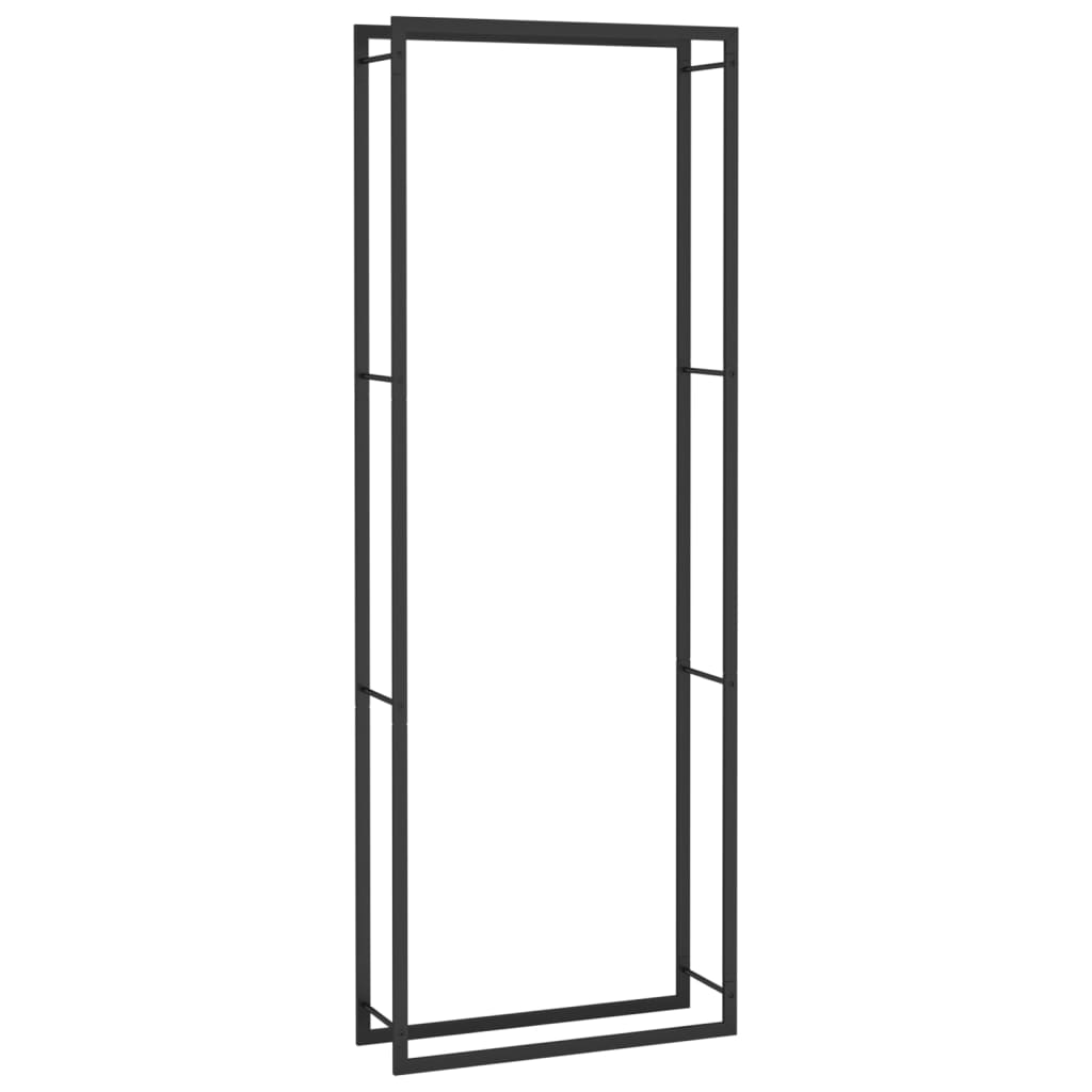 Haardhoutrek Staal Mat 80 x 28 x 222 cm Zwart
