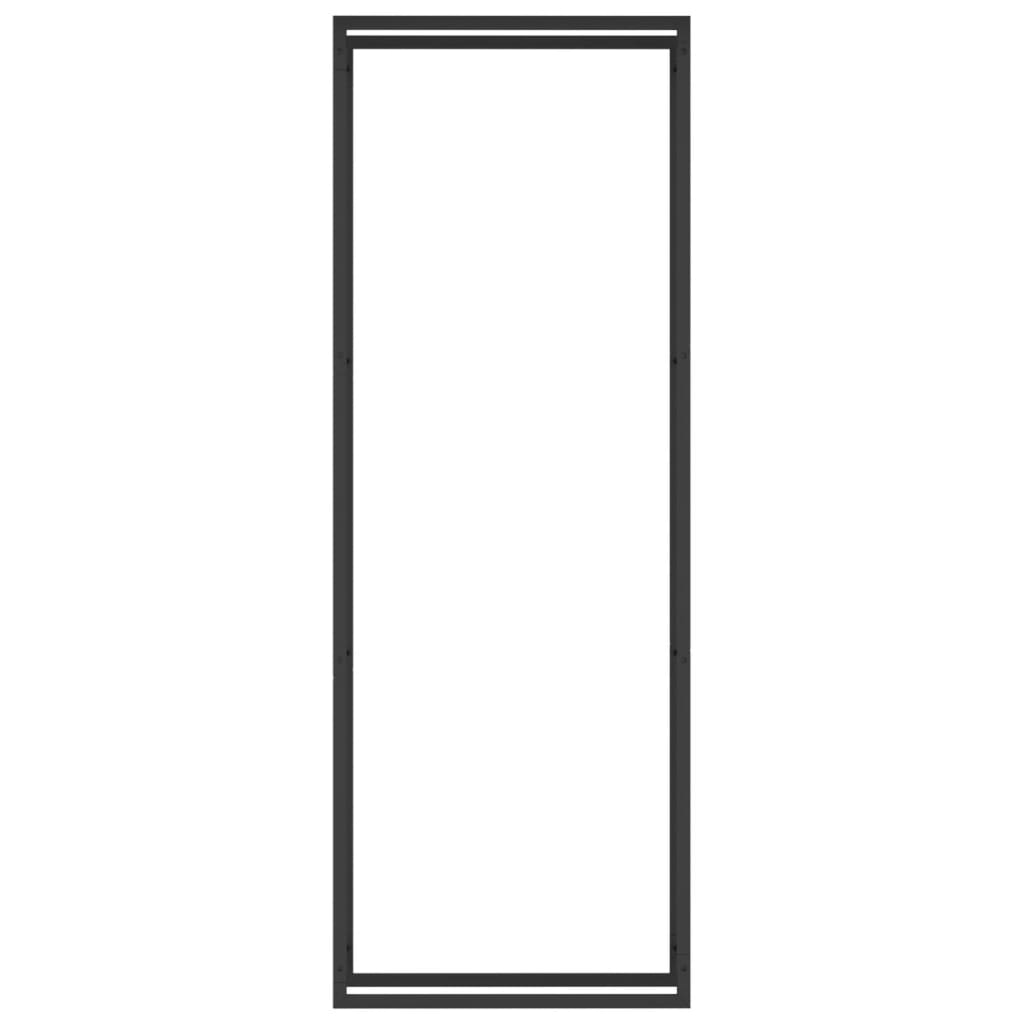 Haardhoutrek Staal Mat 80 x 28 x 222 cm Zwart