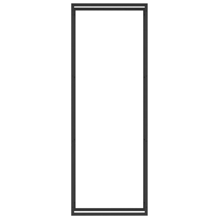 Haardhoutrek Staal Mat 80 x 28 x 222 cm Zwart