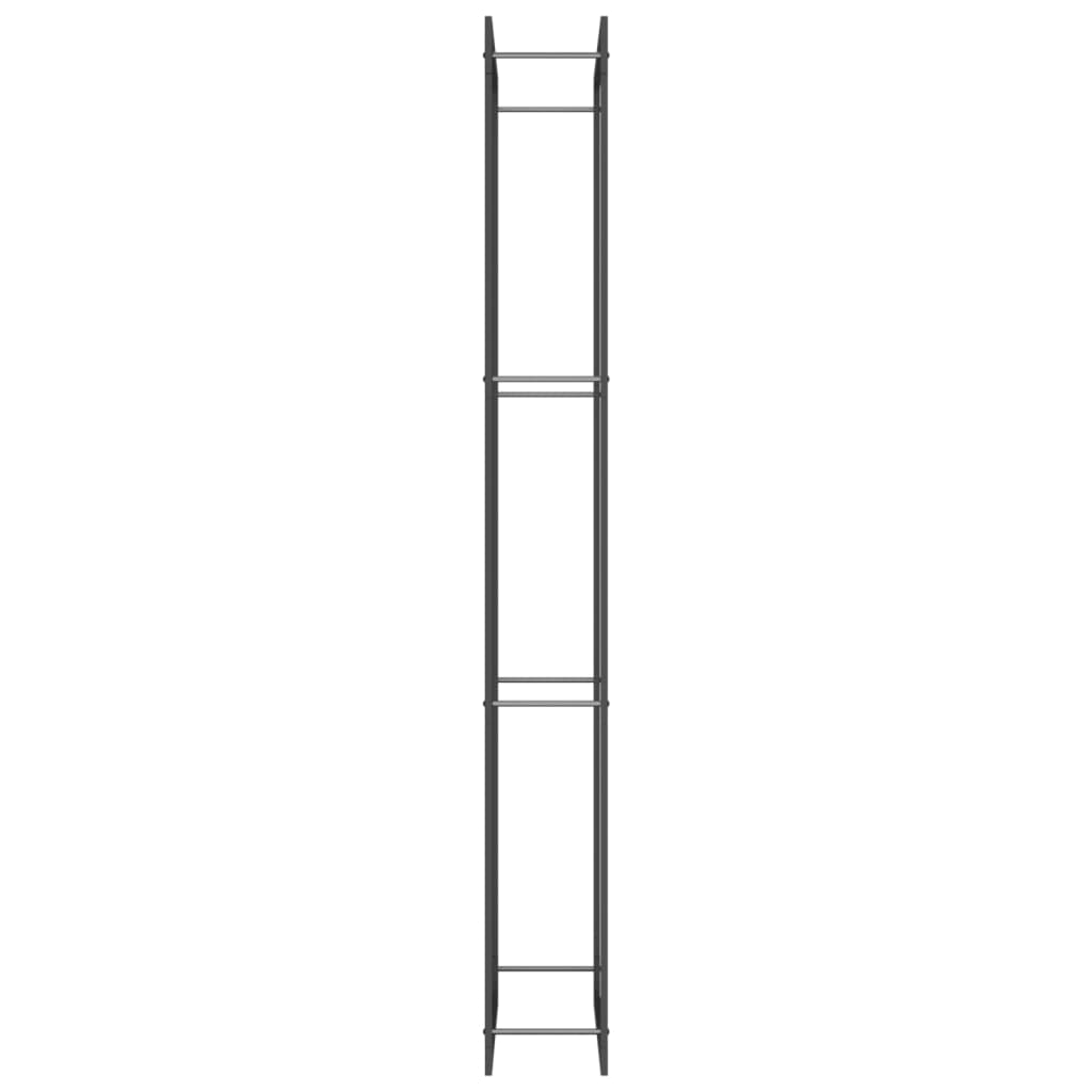 Haardhoutrek Staal Mat 80 x 28 x 222 cm Zwart