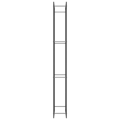 Haardhoutrek Staal Mat 80 x 28 x 222 cm Zwart