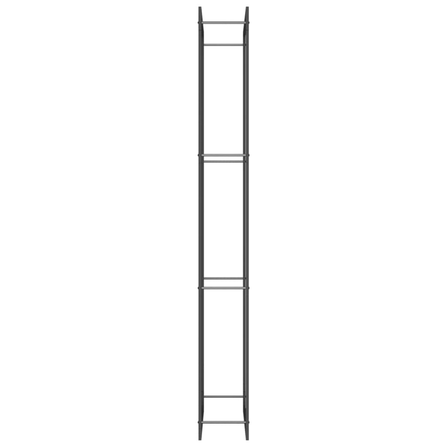 Haardhoutrek Staal Mat 80 x 28 x 222 cm Zwart