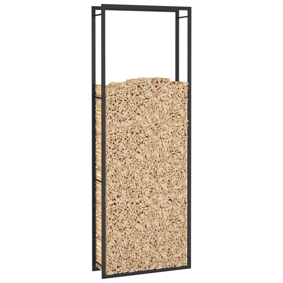 Haardhoutrek Staal Mat 80 x 28 x 222 cm Zwart