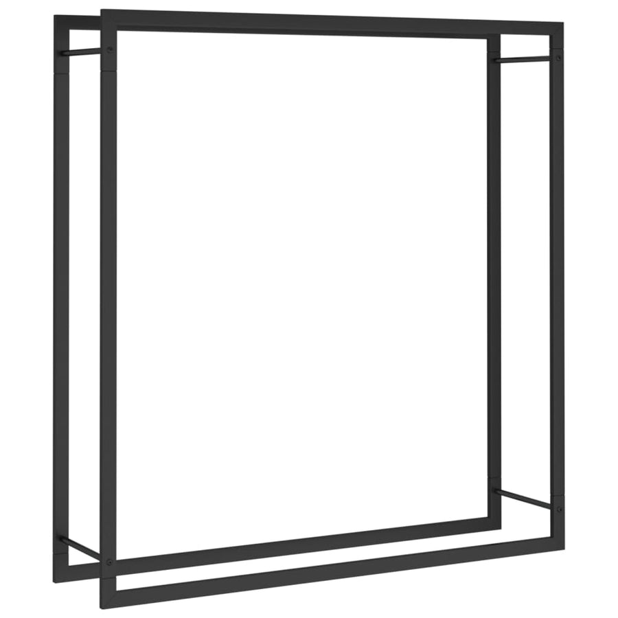 Haardhoutrek Staal Mat 110 x 28 x 116 cm Zwart