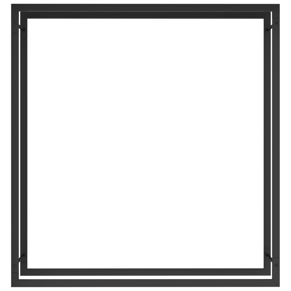 Haardhoutrek Staal Mat 110 x 28 x 116 cm Zwart