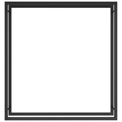 Haardhoutrek Staal Mat 110 x 28 x 116 cm Zwart
