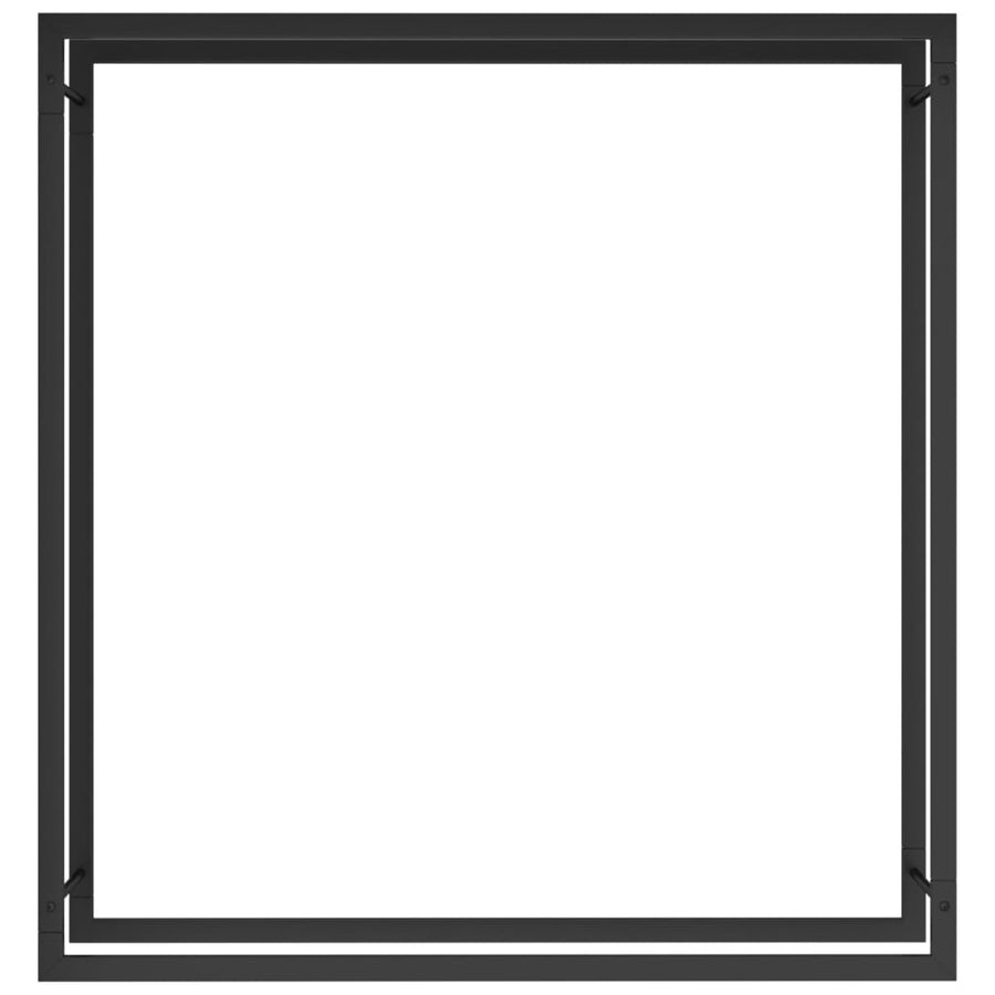 Haardhoutrek Staal Mat 110 x 28 x 116 cm Zwart
