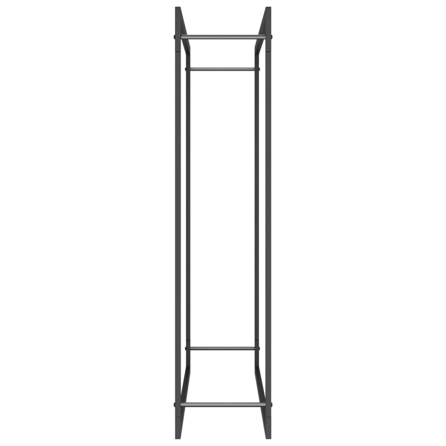 Haardhoutrek Staal Mat 110 x 28 x 116 cm Zwart