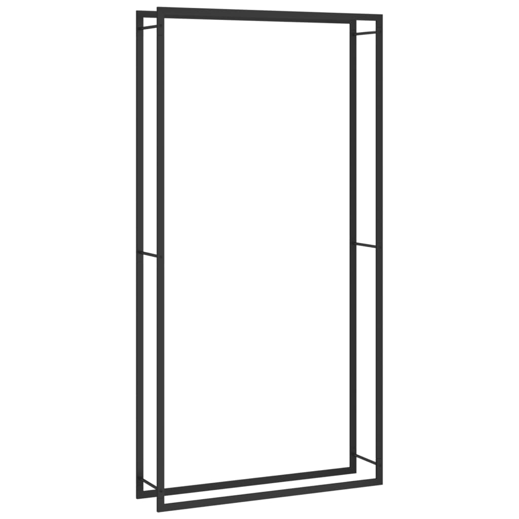 Haardhoutrek Staal Mat 110 x 28 x 214 cm Zwart
