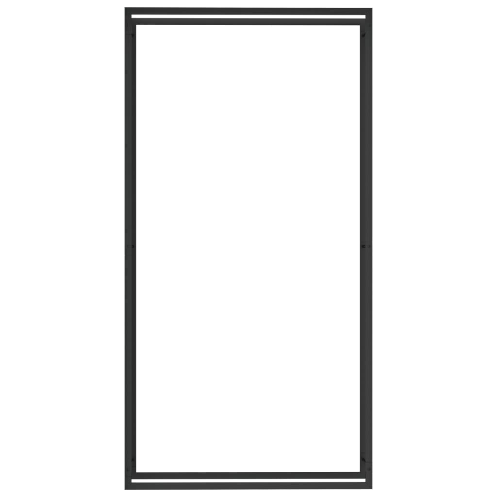 Haardhoutrek Staal Mat 110 x 28 x 214 cm Zwart