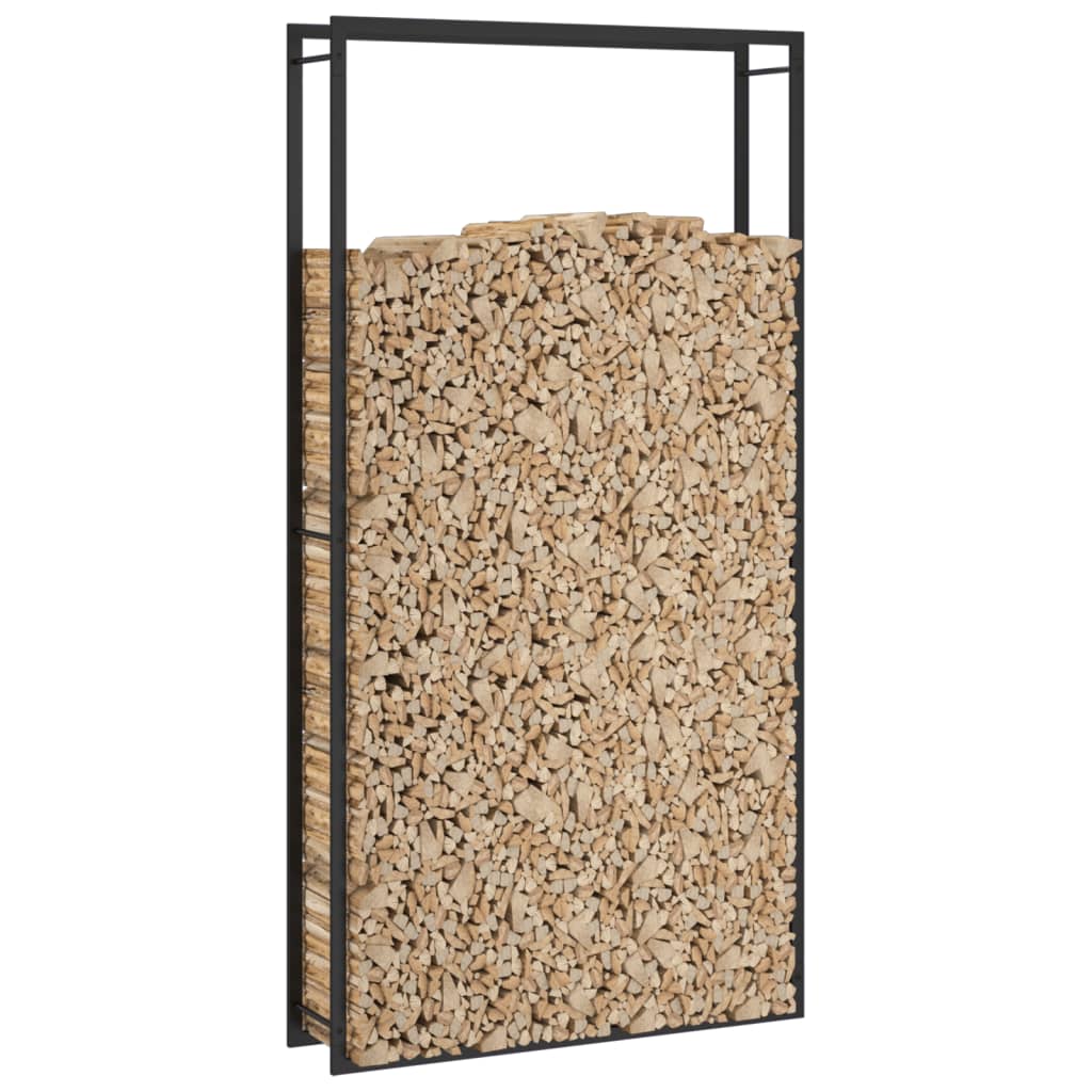 Haardhoutrek Staal Mat 110 x 28 x 214 cm Zwart