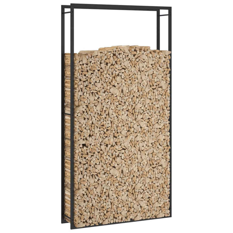 Haardhoutrek Staal Mat 110 x 28 x 214 cm Zwart
