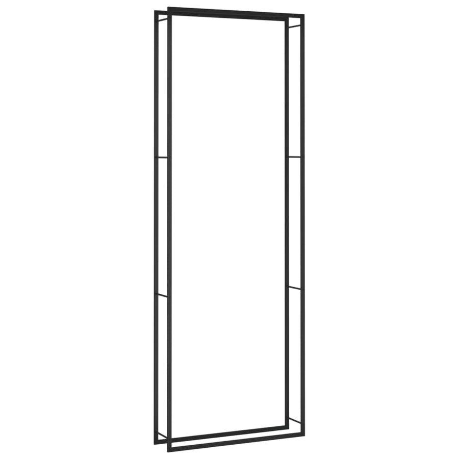 Haardhoutrek Staal Mat 110 x 28 x 312 cm Zwart