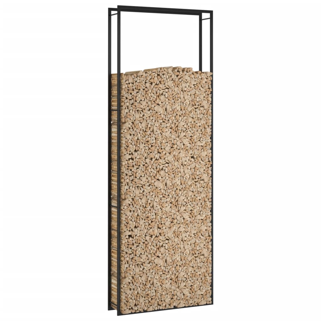 Haardhoutrek Staal Mat 110 x 28 x 312 cm Zwart