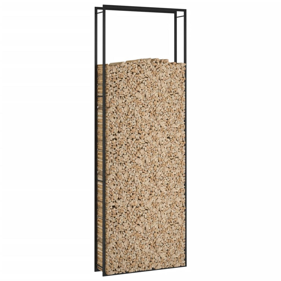 Haardhoutrek Staal Mat 110 x 28 x 312 cm Zwart