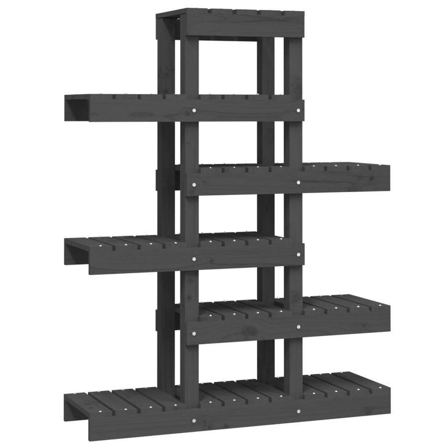 Plantenstandaard 85X25X09,5 Cm Massief Grenenhout 85 x 25 x 109.5 cm Grijs