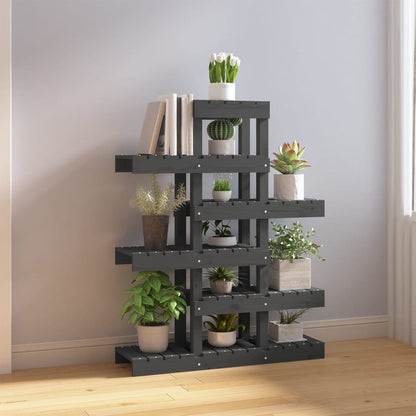 Plantenstandaard 85X25X09,5 Cm Massief Grenenhout 85 x 25 x 109.5 cm Grijs