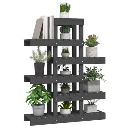 Plantenstandaard 85X25X09,5 Cm Massief Grenenhout 85 x 25 x 109.5 cm Grijs