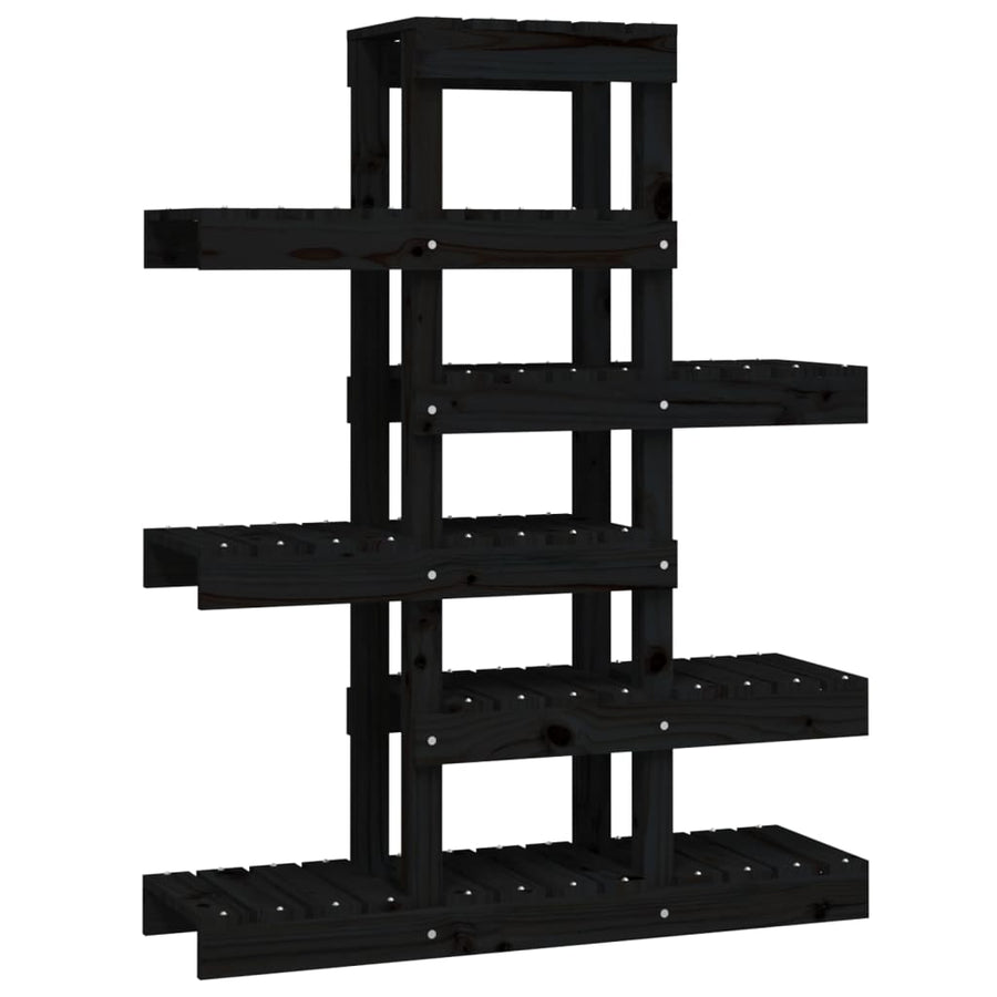 Plantenstandaard 85X25X109,5 Cm Massief Grenenhout Zwart