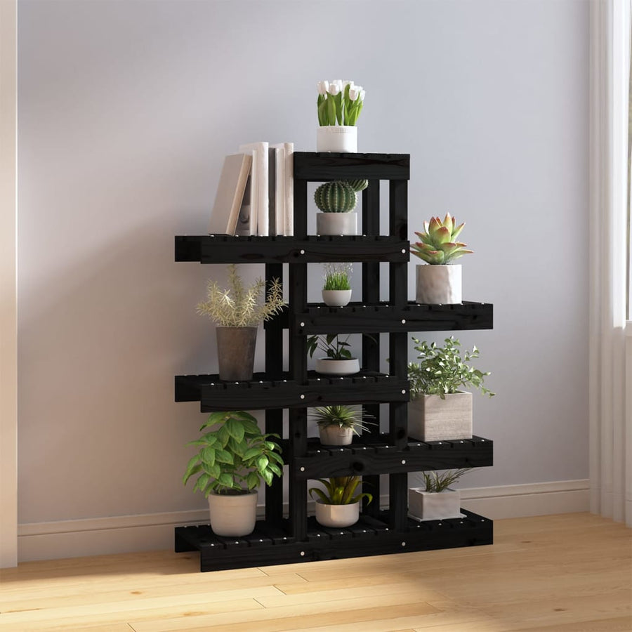 Plantenstandaard 85X25X109,5 Cm Massief Grenenhout Zwart