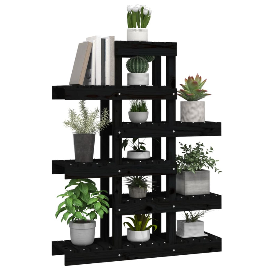 Plantenstandaard 85X25X109,5 Cm Massief Grenenhout Zwart
