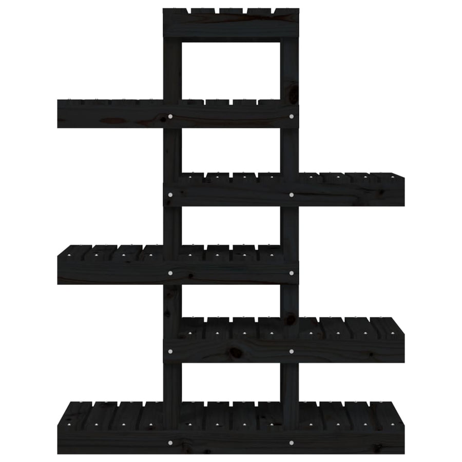 Plantenstandaard 85X25X109,5 Cm Massief Grenenhout Zwart