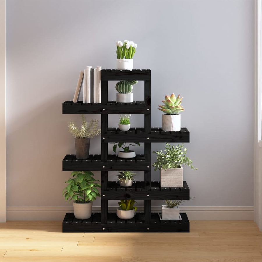 Plantenstandaard 85X25X109,5 Cm Massief Grenenhout Zwart