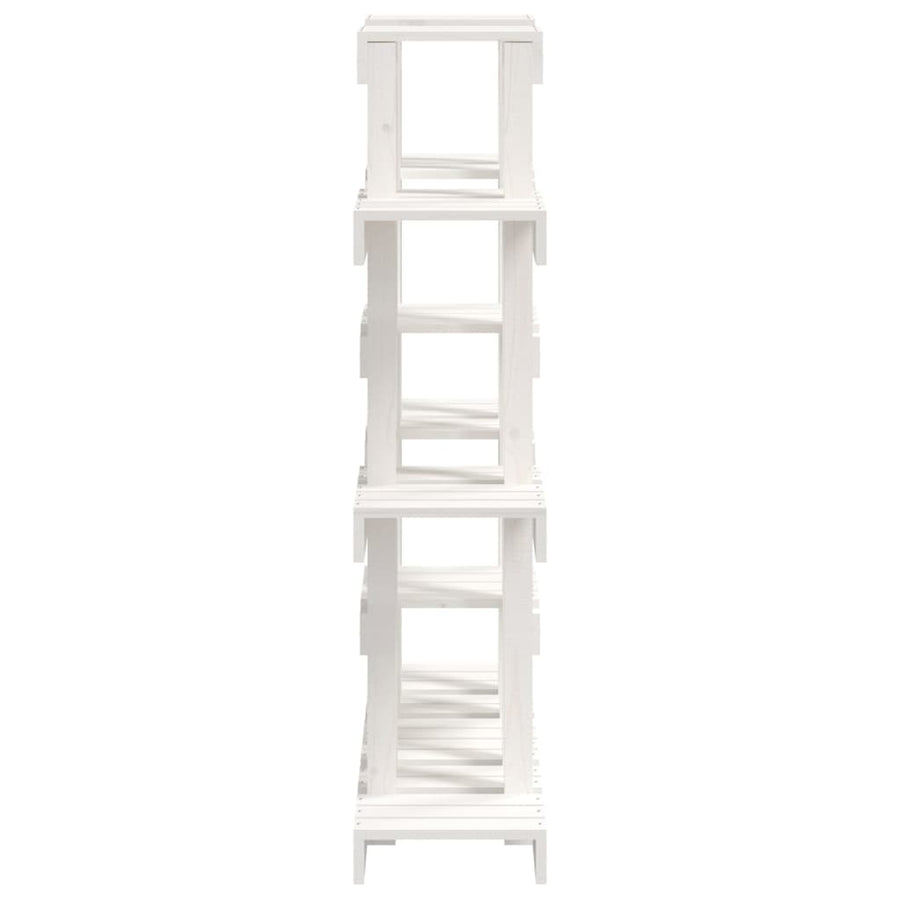 Plantenstandaard Wit 104,5X25X109,5 Cm Massief Grenenhout