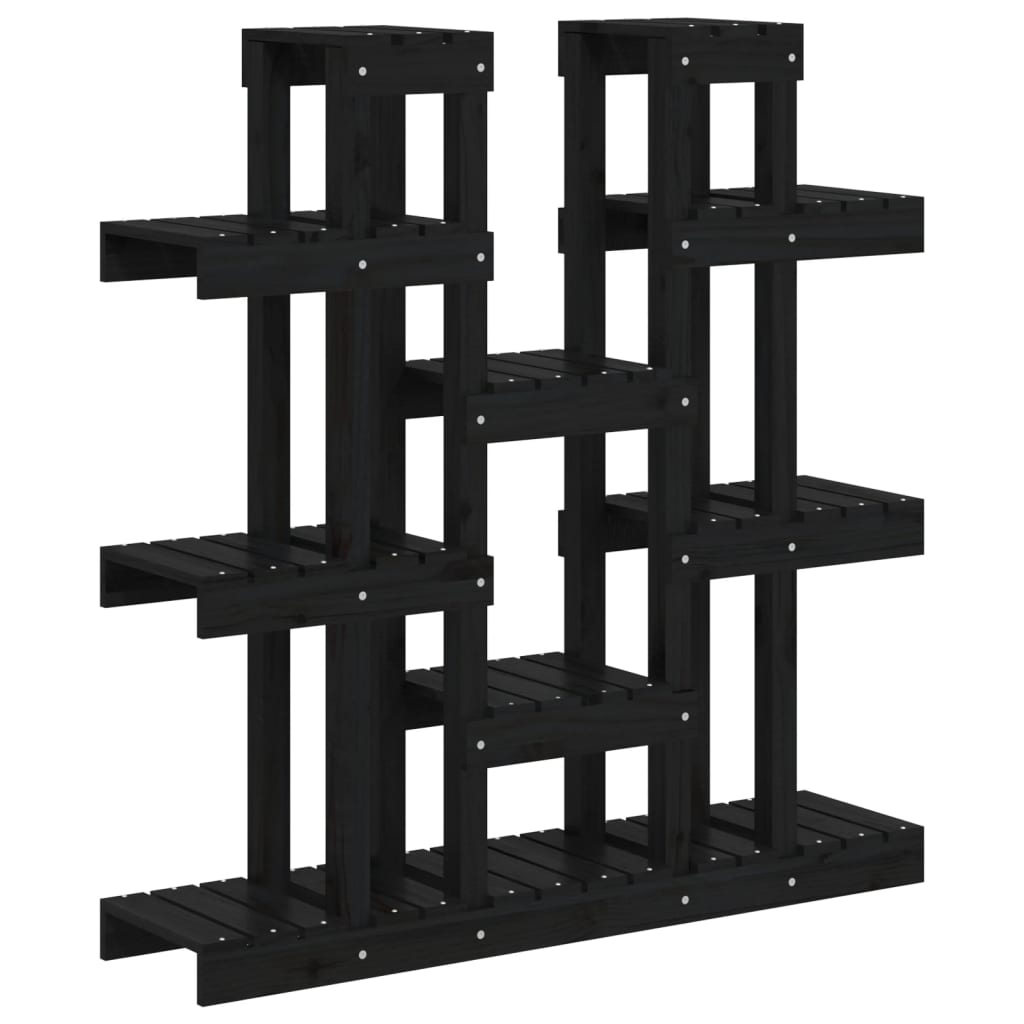 Plantenstandaard 04,5X25X09,5 Cm Massief Grenenhout 104.5 x 25 x 109.5 cm Zwart