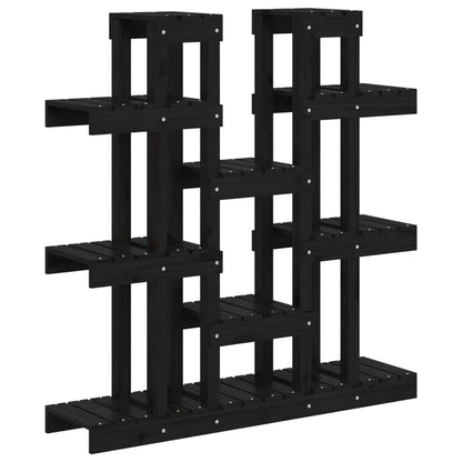 Plantenstandaard 04,5X25X09,5 Cm Massief Grenenhout 104.5 x 25 x 109.5 cm Zwart
