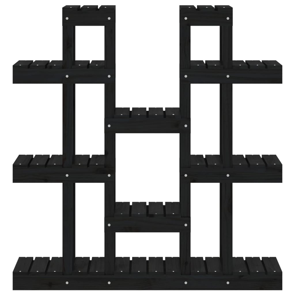 Plantenstandaard 04,5X25X09,5 Cm Massief Grenenhout 104.5 x 25 x 109.5 cm Zwart