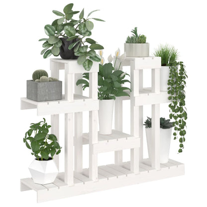 Plantenstandaard Wit 104,5X25X77,5 Cm Massief Grenenhout