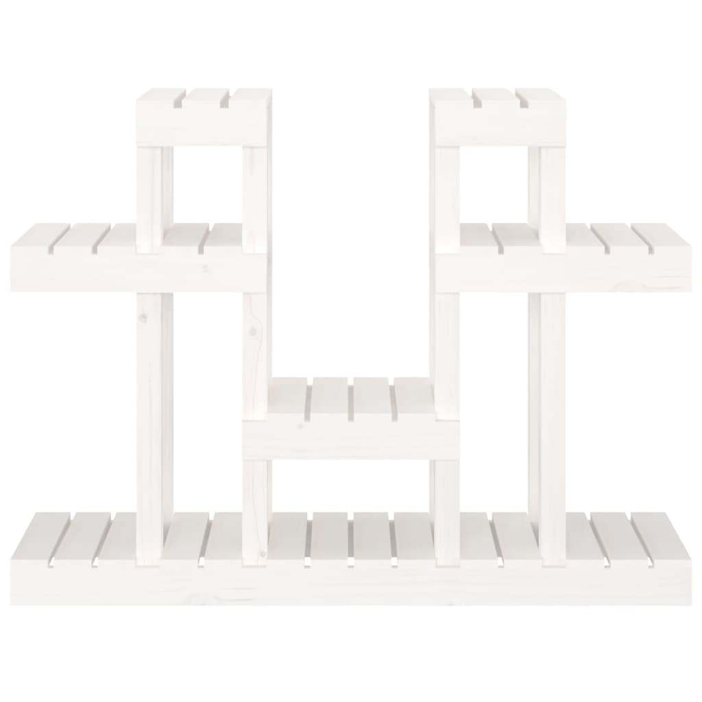 Plantenstandaard Wit 104,5X25X77,5 Cm Massief Grenenhout