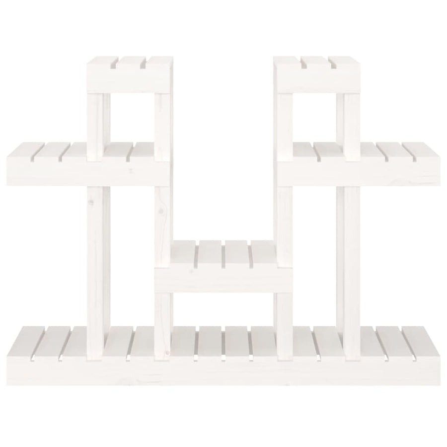 Plantenstandaard Wit 104,5X25X77,5 Cm Massief Grenenhout