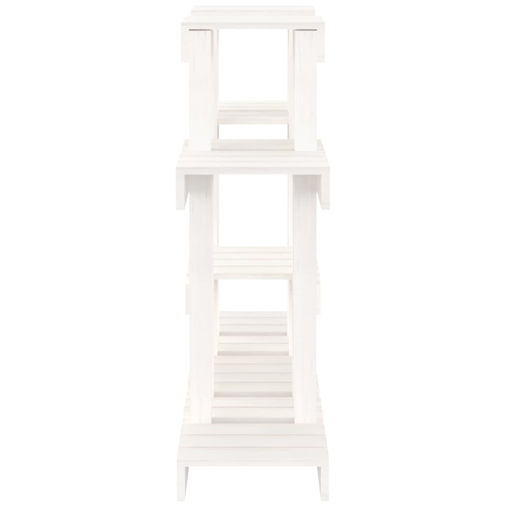 Plantenstandaard Wit 104,5X25X77,5 Cm Massief Grenenhout