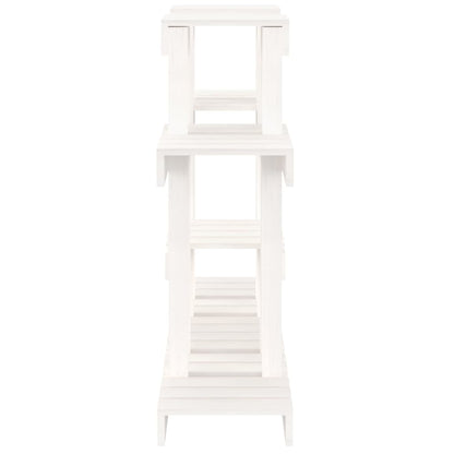 Plantenstandaard Wit 104,5X25X77,5 Cm Massief Grenenhout