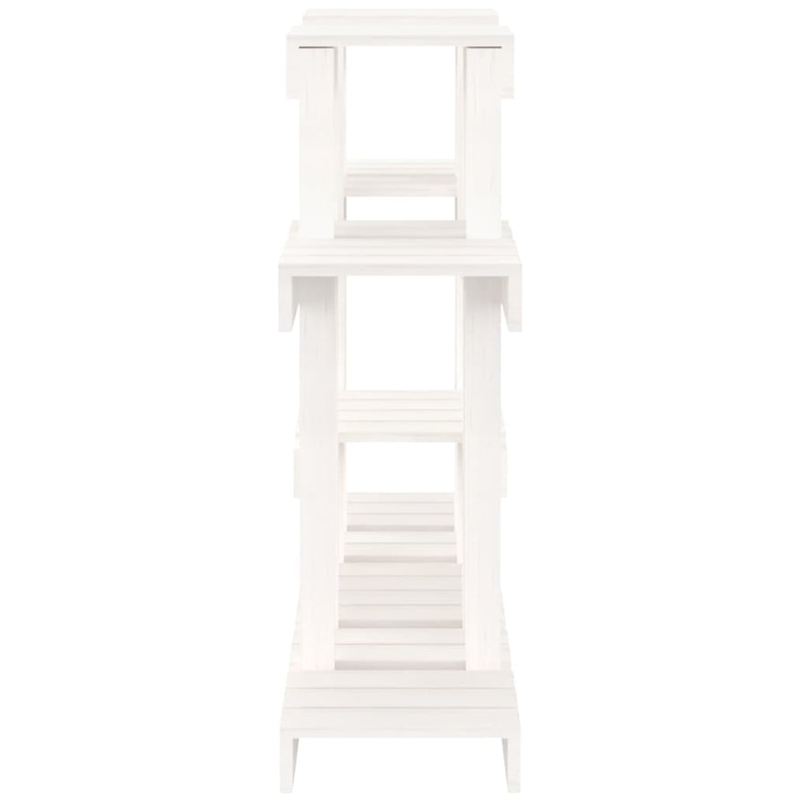Plantenstandaard Wit 104,5X25X77,5 Cm Massief Grenenhout