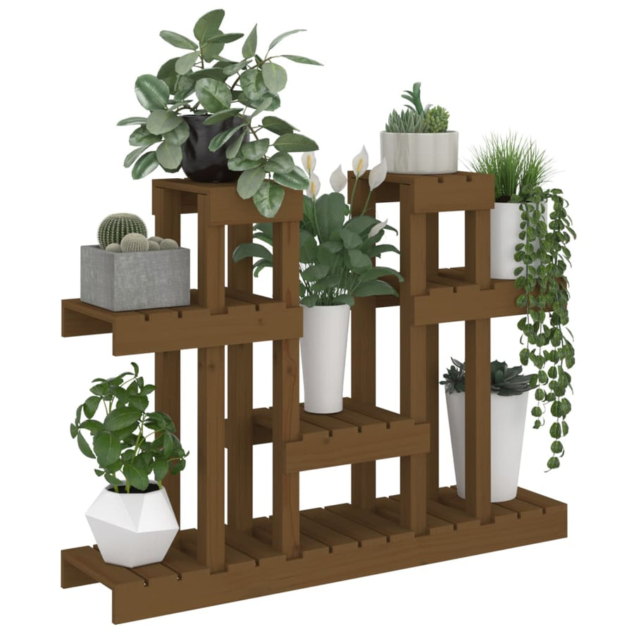 Plantenstandaard 104,5X25X77,5Cm Massief Grenenhout Honingbruin