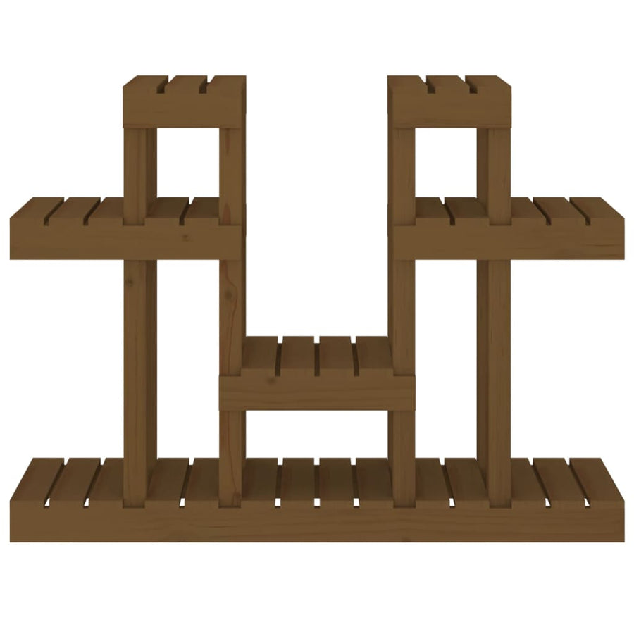 Plantenstandaard 104,5X25X77,5Cm Massief Grenenhout Honingbruin