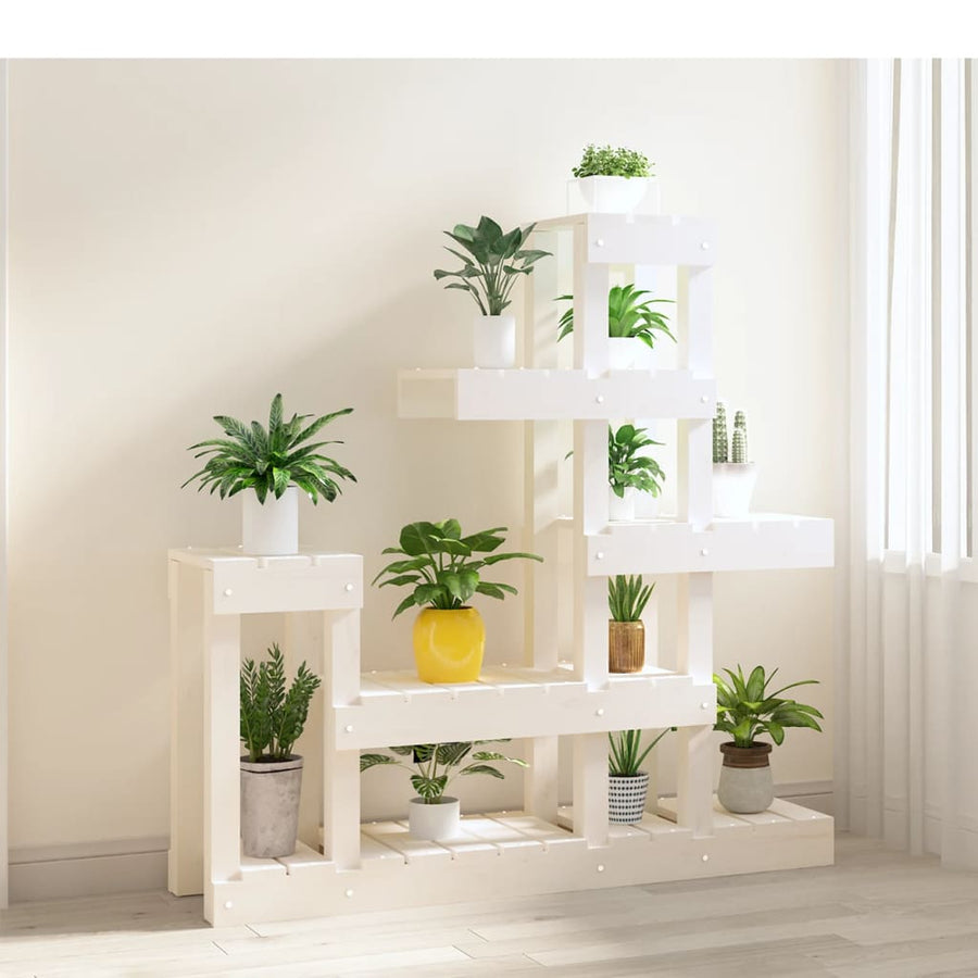 Plantenstandaard 92X25X97 Cm Massief Grenenhout Wit