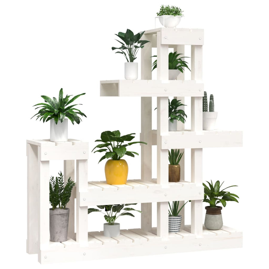 Plantenstandaard 92X25X97 Cm Massief Grenenhout Wit