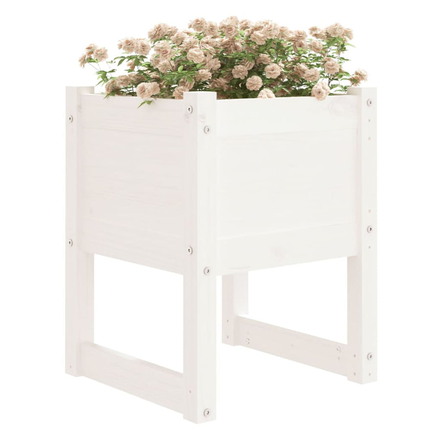 Plantenbakken 2 St 40X40X52,5 Cm Massief Grenenhout Wit