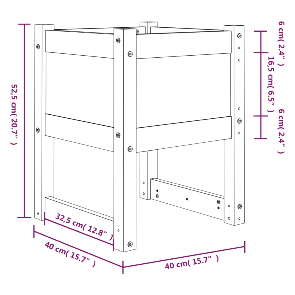 Plantenbakken 2 St 40X40X52,5 Cm Massief Grenenhout Wit