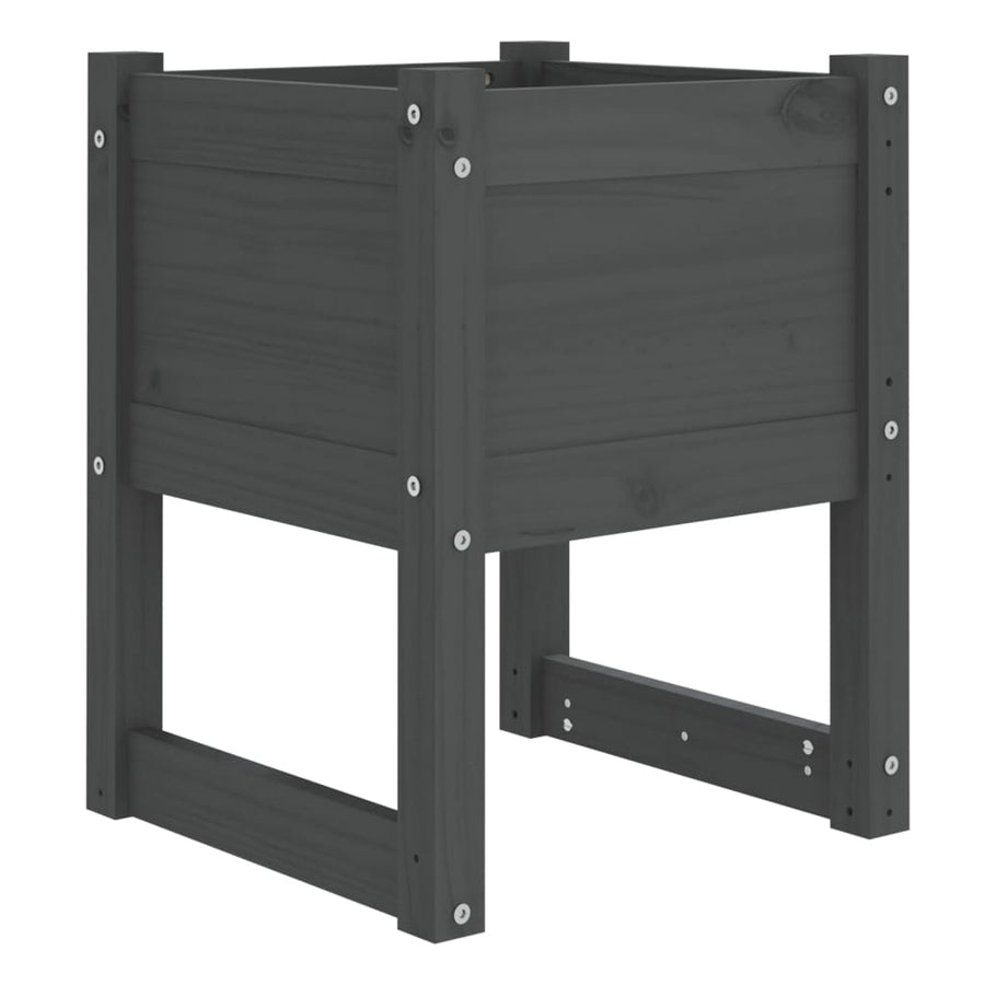 Plantenbakken 2 St 40X40X52,5 Cm Massief Grenenhout Grijs