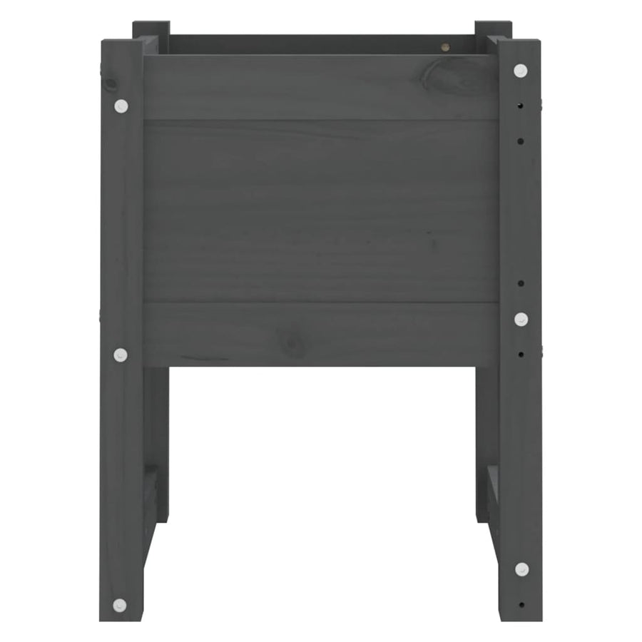 Plantenbakken 2 St 40X40X52,5 Cm Massief Grenenhout Grijs