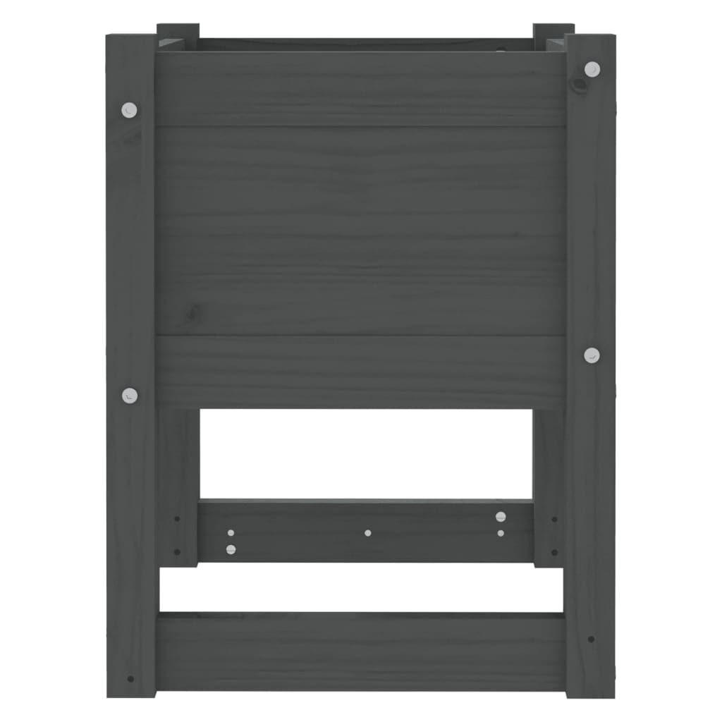 Plantenbakken 2 St 40X40X52,5 Cm Massief Grenenhout Grijs