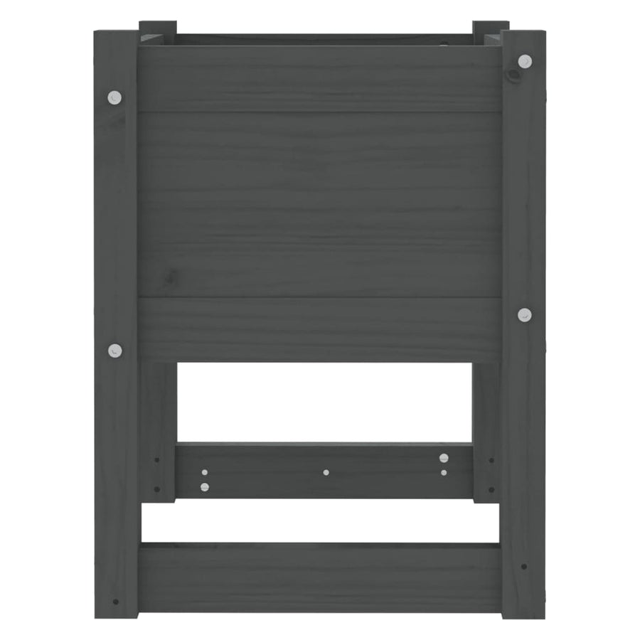 Plantenbakken 2 St 40X40X52,5 Cm Massief Grenenhout Grijs