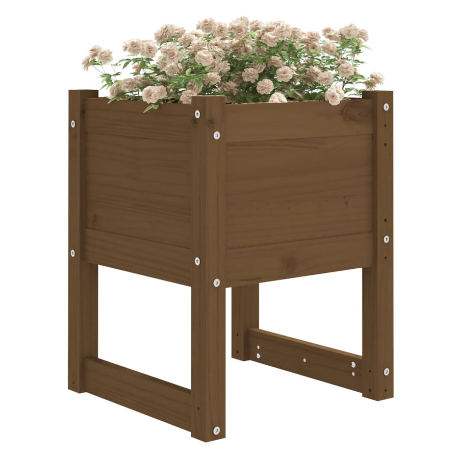 Plantenbakken 2 St 40X40X52,5 Cm Massief Grenenhout Honingbruin